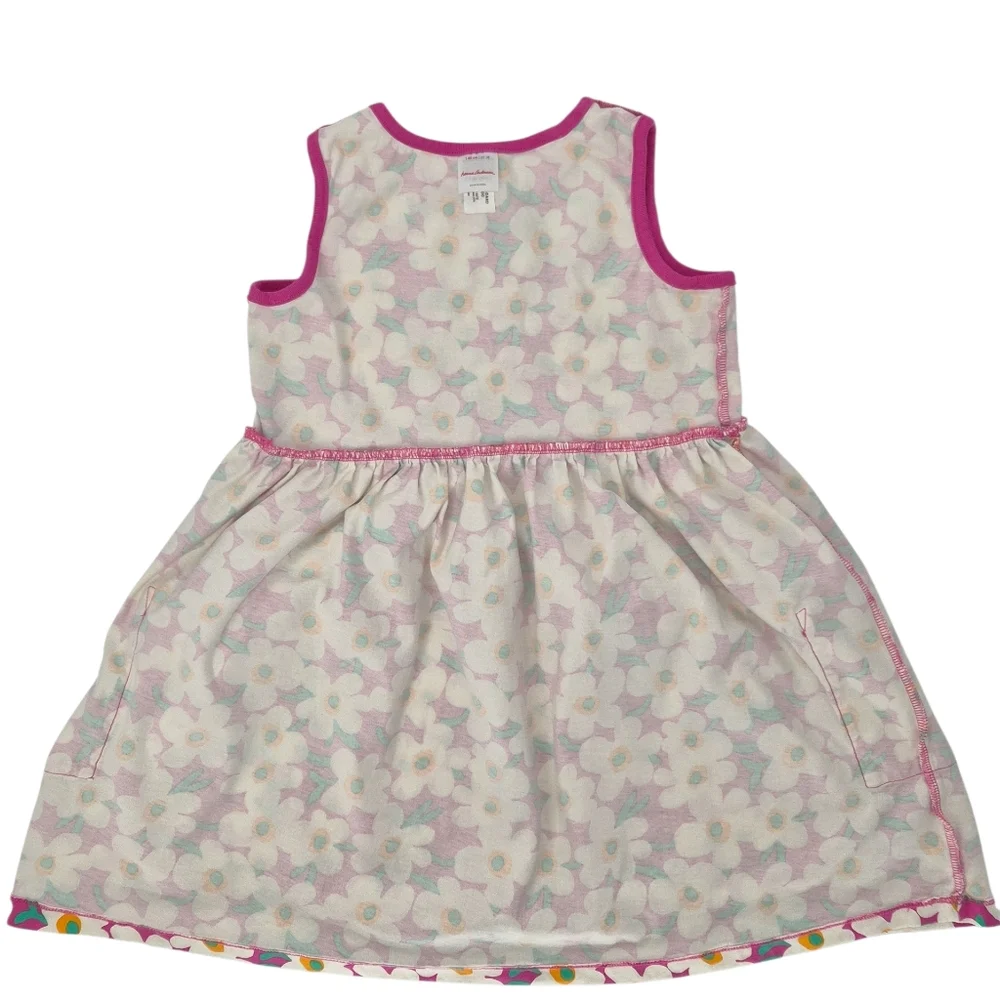 Hanna Anderson Floral Pocket‎ Dress | Pink Retro Daisy Cotton Twirl Dress Sz 10